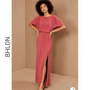 BHLDN × Anthropologie Lena Flutter Sleeve Jersey Dress